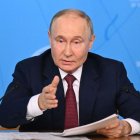 Vladimir Putin durante el discurso televisado que dio el 14 de junio de 2024 anunciando las condiciones para que se produjese un alto el fuego con Ucrania.