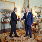 King Charles III welcomes Sir Keir Starmer during an audience at Buckingham Palace, London, where he invited the leader of the Labour Party to become Prime Minister and form a new government following the landslide General Election victory for the Labour Party. Picture date: Friday July 5, 2024.