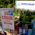 Trabajadores de Boeing en huelga en Renton.