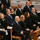 Joe Biden, Bill Clinton, George W. Bush, Barack Obama y Donald Trump en el funeral de Jimmy Carter.