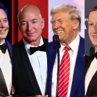 Elon Musk, Jeff Bezos, Donald Trump y Mark Zuckerberg