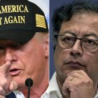 Los presidentes Donald Trump (i) y Gustavo Petro (d) en una imagen editada