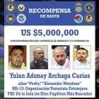 Recompensa por Yulan Andony Archaga Carías
