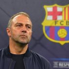 Hansi Flick, durante un partido de la UEFA Champions League con el FC Barcelona