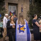 Pro-Israel protesters at the site of the antisemitic attack in Boulder, Colorado