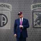 Trump llegando a Fort Bragg/ Brendan Smialowski