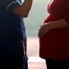 Embarazada en un hospital materno