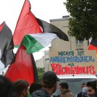 Antisemitic demonstration in Berlin, Germany.