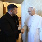 Volodímir Zelenski y el papa León XIV, en Castel Gandolfo