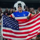 Un seguidor del USNMT, durante un partido.