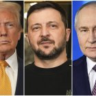 Donald Trump, Volodímir Zelenski y Vladímir Putin