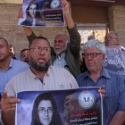 Miembros del Comité de Prisioneros Palestinos  protestando por Elizabeth Tsurkov