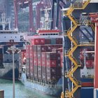 Buques de carga en la terminal de Kwai Chung, Hong Kong.