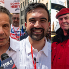 Un collage de los tres candidatos a la Alcaldía de Nueva York