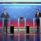 Zohran Mamdani y Andrew Cuomo durante un debate por la Alcaldía de Nueva York