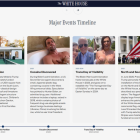 Captura de pantalla de la cronología oficial de la historia de la Casa Blanca