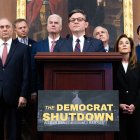 Mike Johnson, durante una comparecencia de prensa. Noviembre de 2025