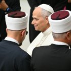 Pope Leo XIV at the end of the Commemoration of the Conciliar Declaration 'Nostra Aetate'. October 28, 2025.