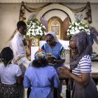 Iglesia católica en Lagos (Nigeria). Imagen de archivo