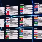 Una imagen muestra a los grupos A, B, C, D, E, F, G, H, I, J, K y L durante el sorteo de la Copa Mundial de Fútbol de la FIFA 2026 que se llevará a cabo en Estados Unidos, Canadá y México, en el Kennedy Center, en Washington, DC, el 5 de diciembre de 2025. (Foto de Mandel NGAN / POOL / AFP)