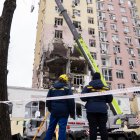 Edificio atacado en Kiev/ Serhii Okunev