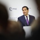 US Secretary of State Marco Rubio speaks during the 62nd Munich Security Conference (MSC)