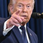 Donald Trump  en una conferencia de prensa/ Saul Loeb