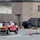 Law enforcement remain on site at the Temple Israel synagogue in Michigan
