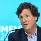 Tucker Carlson, US television personality and founder of the Tucker Carlson Network, speaks at a panel session during the World Government Summit in Dubai on February 12, 2024. (Photo by RYAN LIM / AFP)