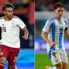 Los futbolistas Lamine Yamal y Julián Álvarez, con España y Argentina