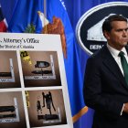 Acting US Attorney General Todd Blanche looks on during a news conference at Department of Justice headquarters in Washington, DC, on April 27, 2026. The man accused in the shooting at a media gala attended by Donald Trump was arraigned in court Monday on charges of trying to assassinate the president and two firearms crimes. Cole Allen, 31, faces a sentence of up to life in prison if convicted of attempting to kill Trump during the incident on Saturday at the White House Correspondents Association dinner in Washington. (Photo by ANNABELLE GORDON / AFP)