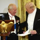 Donald Trump y el rey Carlos III durante la cena de Estado