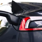 A photo shows an electric car connected to a Tesla charging station (Files)