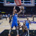 Imagen del cuarto juego entre los Thunder y los Lakers. Mayo de 2026