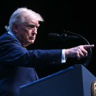 Imagen de Donald Trump en la conferencia de la OTAN