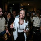 La líder de la oposición venezolana, María Corina Machado, sale tras una rueda de prensa en Ciudad de Panamá, el 23 de mayo de 2026.