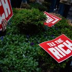 Concentración frente a la oficina de la gobernadora Kathy Hochul en Manhattan