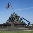 El monumento de Iwo Jima en Arlington, Virginia.