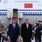 Donald Trump y Xi Jinping en la base Andrews en Maryland