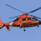 A U.S. Coast Guard MH-65 Dolphin on approach to Boeing Field, Seattle, Washington. (Files)