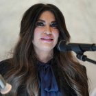 US Ambassador to Greece Kimberly Guilfoyle speaks during a dedication ceremony at the chancery of the US Embassy in Athens, on October 7, 2026. (Photo by Mark Schiefelbein / POOL / AFP)