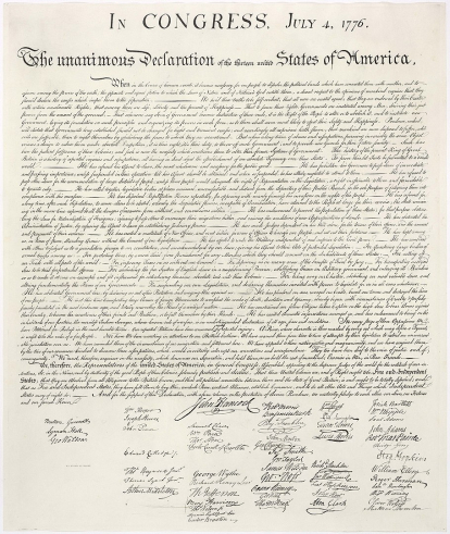 La Declaración de Independencia de los Estados Unidos de América.