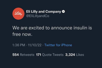 Tuit cuenta falsa Eli Lily And Company