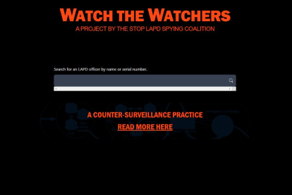 Pantallazo de la web Watch the Watchers