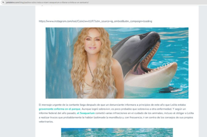 Captura de pantalla de la web de Peta Latino.