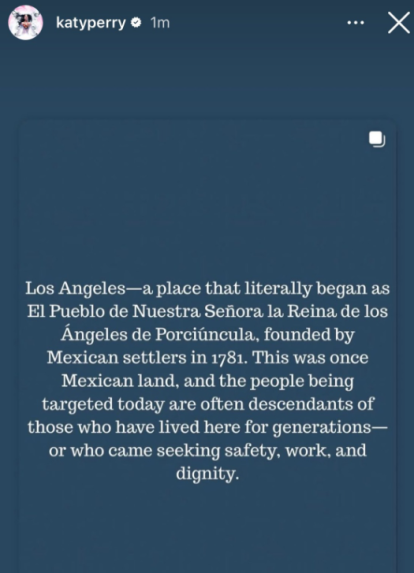 Katy Perry's June 10 post.