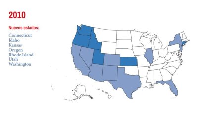States with more than 10% Hispanic population in 2010. Source: U.S. Census Bureau-The Hispanic Council