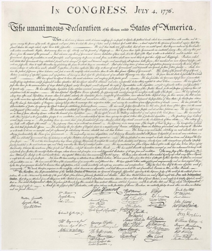 The Declaration of Independence of the United States of America.