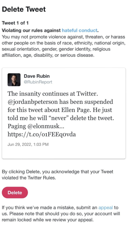 Rubin denuncia twitter