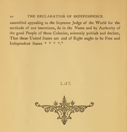 Last paragraph of the Declaration of Independence